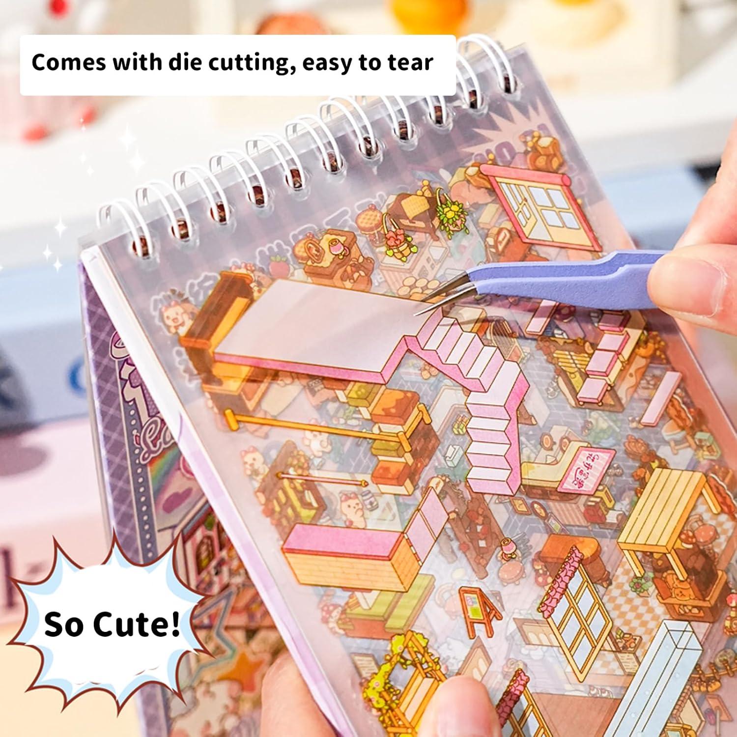 Libro de Stickers 3D DIY BROVITI - Mini Casa y Escenas Creativas