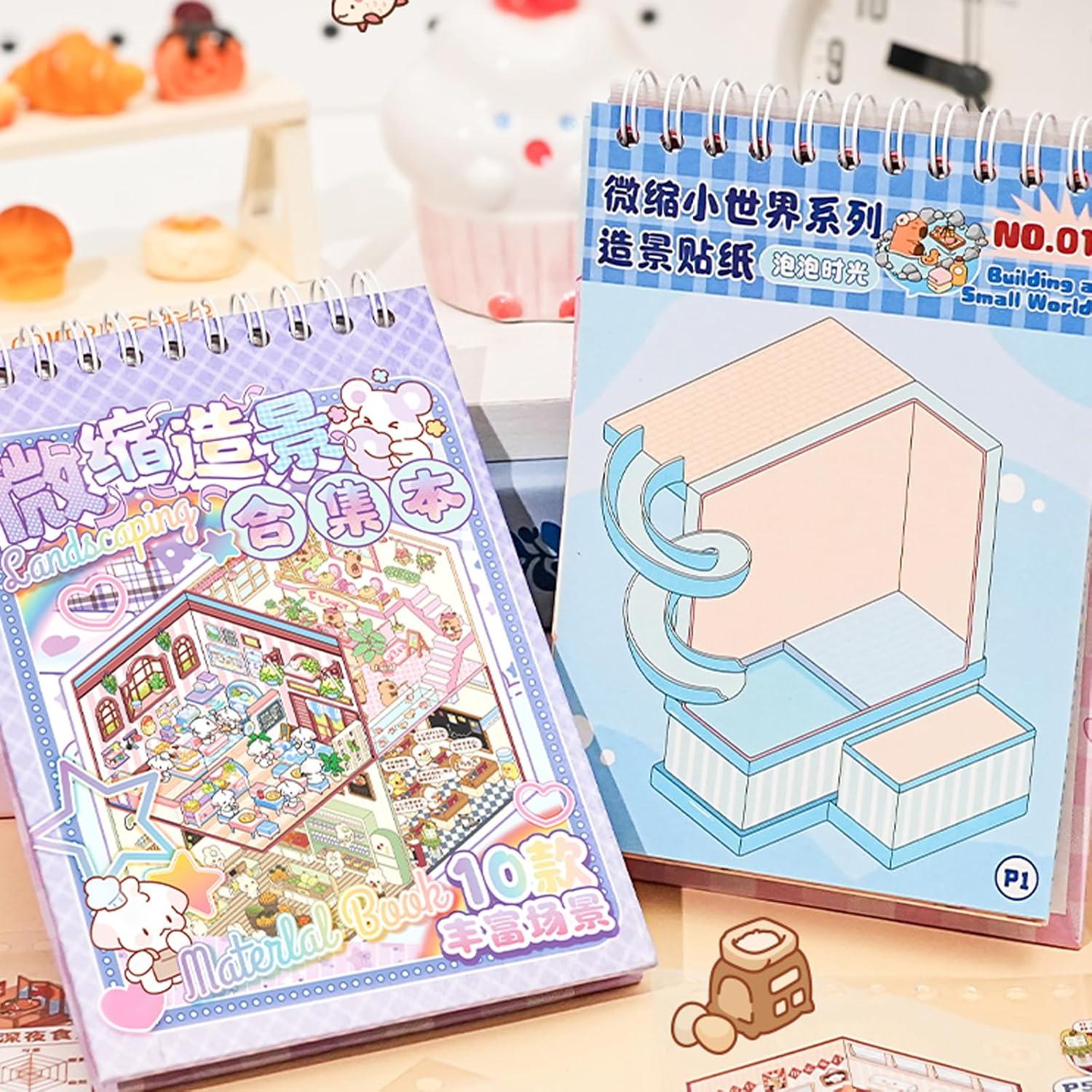 Libro de Stickers 3D DIY BROVITI - Mini Casa y Escenas Creativas