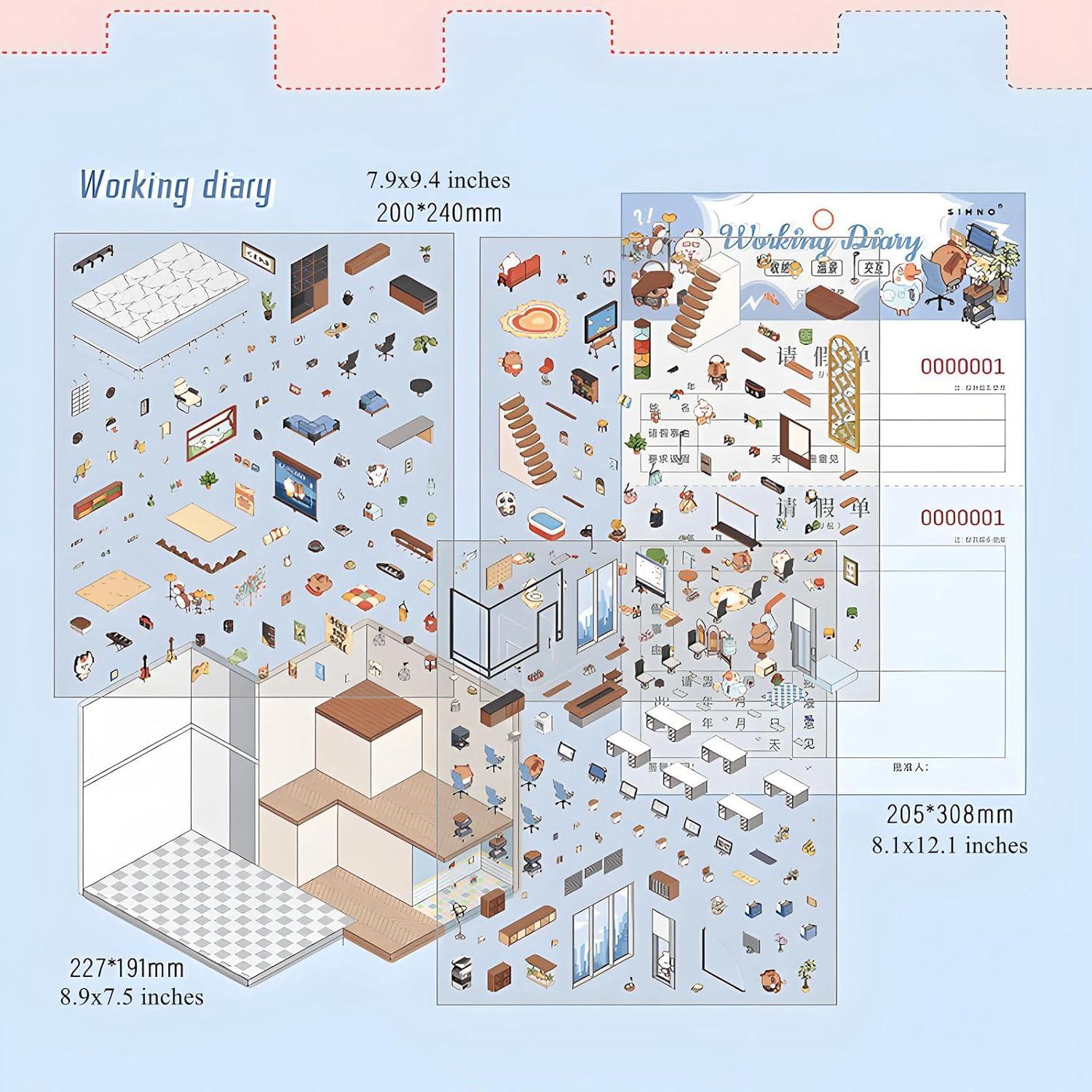 Conjunto de Stickers 3D DIY Funntech - Escenas de Caricatura