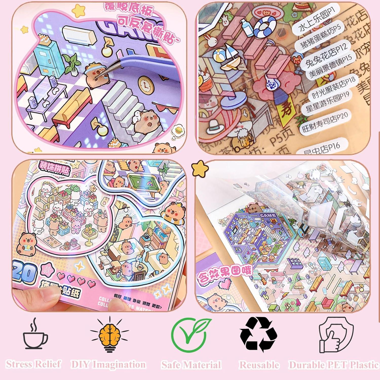 Escenas de Pegatinas 3D PEJATTN 20 Conjuntos Animales DIY