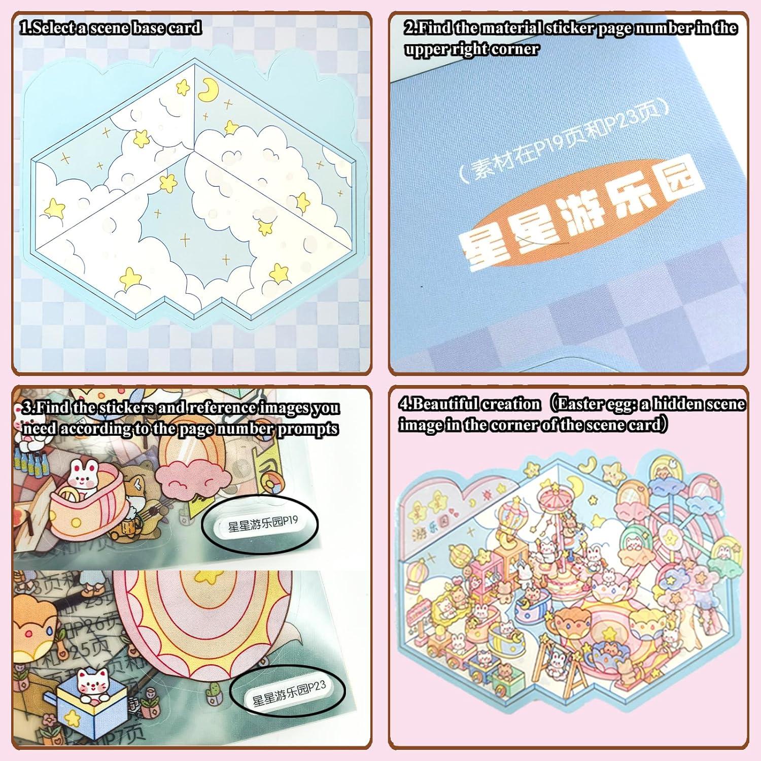 Escenas de Pegatinas 3D PEJATTN 20 Conjuntos Animales DIY