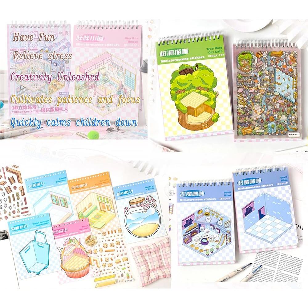 Kit de Manualidades Dwpetzo 3D - Libro de Stickers 20 Sets