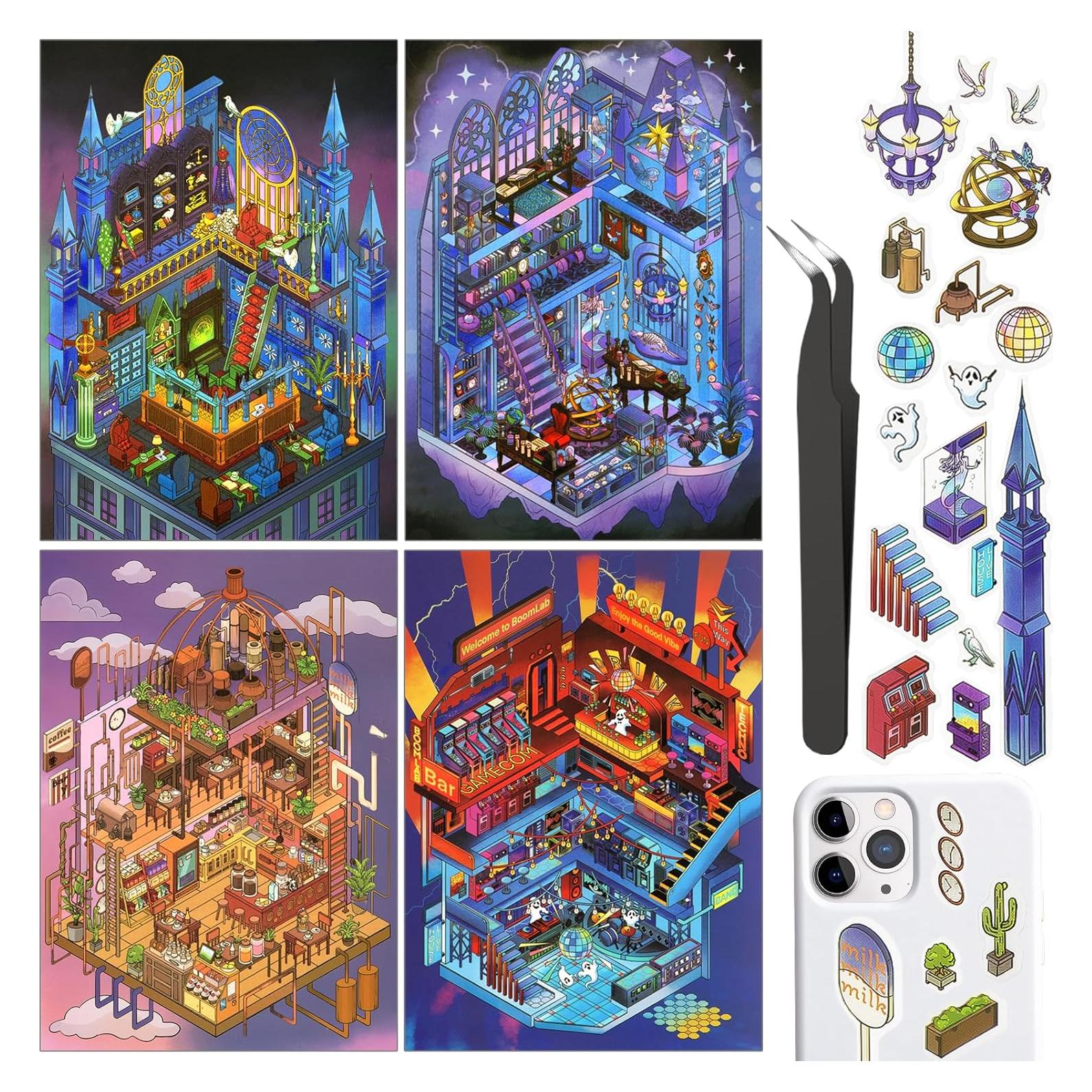 Pegatinas 3D K Kattone Castillo Fantasma - 4 Set DIY Halloween