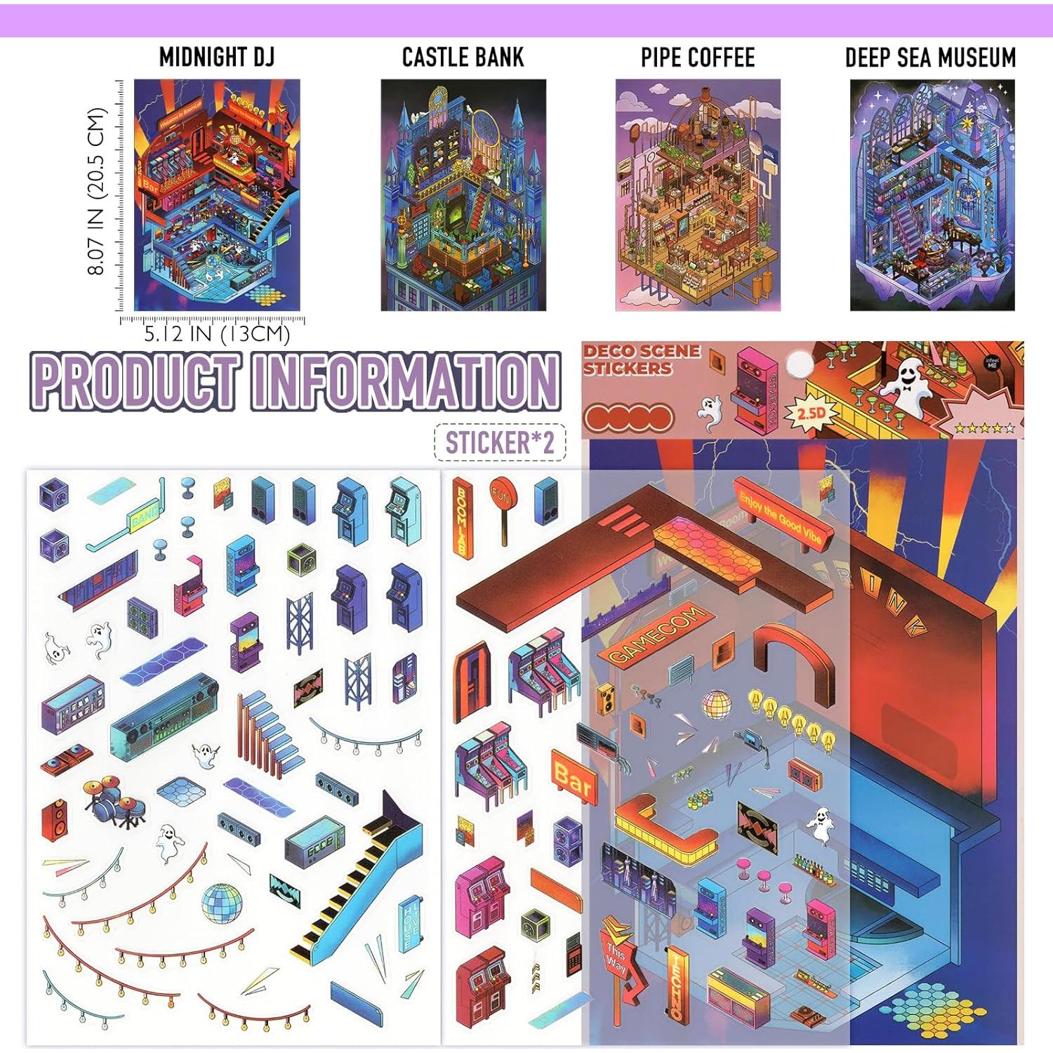 Pegatinas 3D K Kattone Castillo Fantasma - 4 Set DIY Halloween