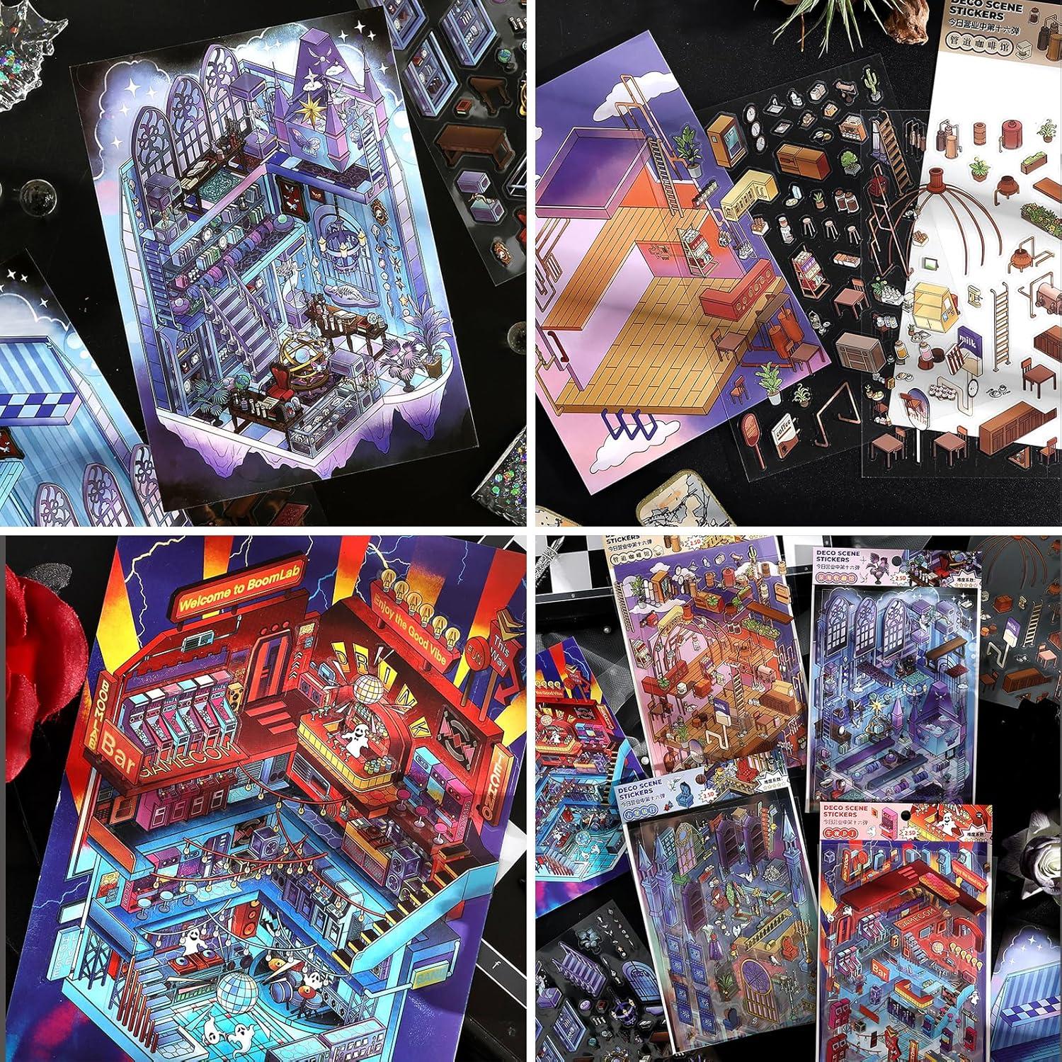 Pegatinas 3D K Kattone Castillo Fantasma - 4 Set DIY Halloween