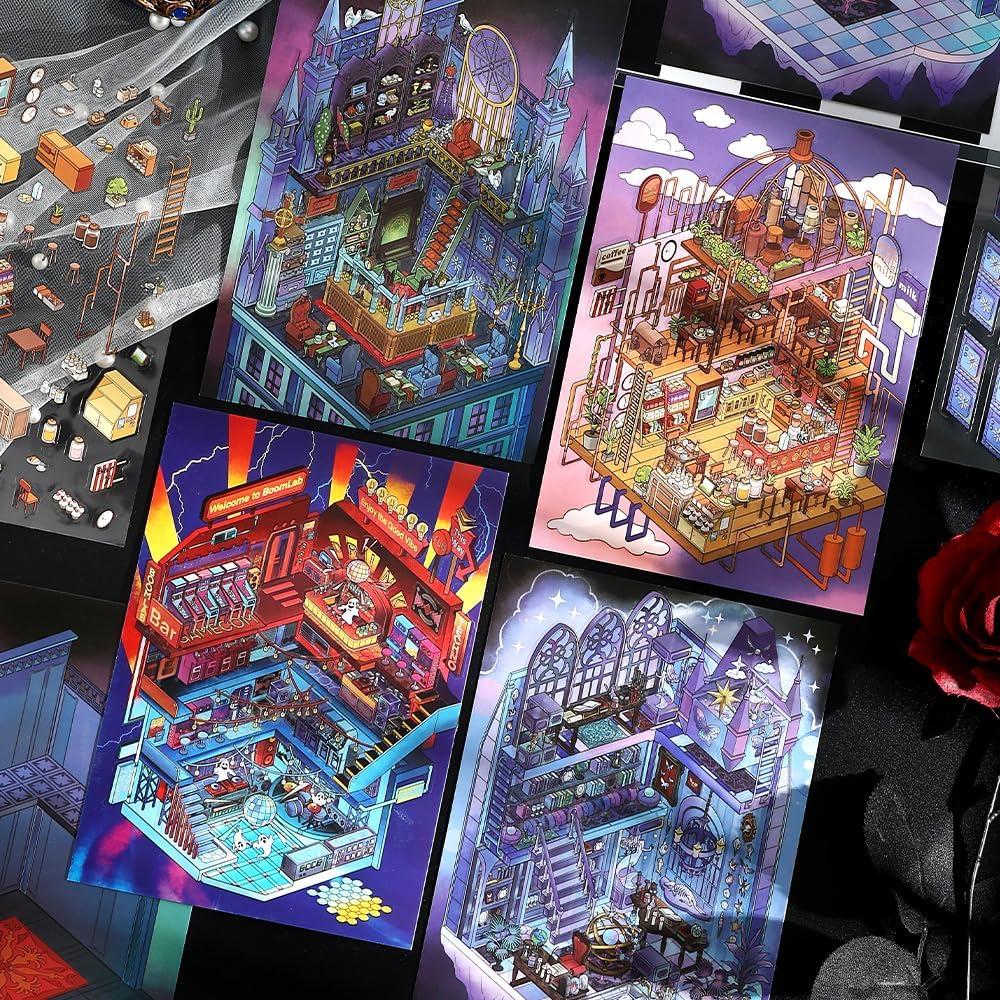 Pegatinas 3D K Kattone Castillo Fantasma - 4 Set DIY Halloween