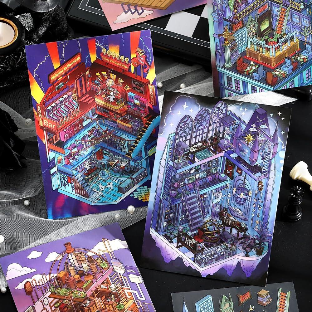 Pegatinas 3D K Kattone Castillo Fantasma - 4 Set DIY Halloween