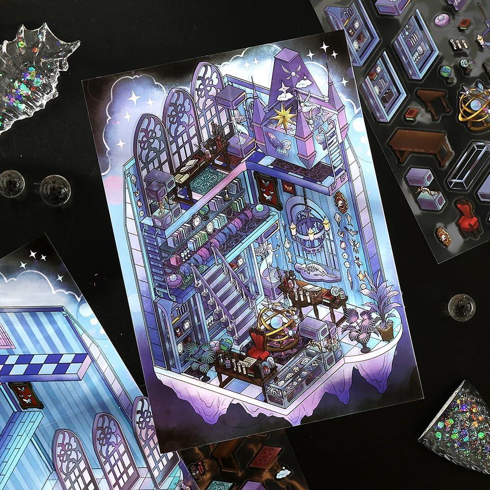 Pegatinas 3D K Kattone Castillo Fantasma - 4 Set DIY Halloween