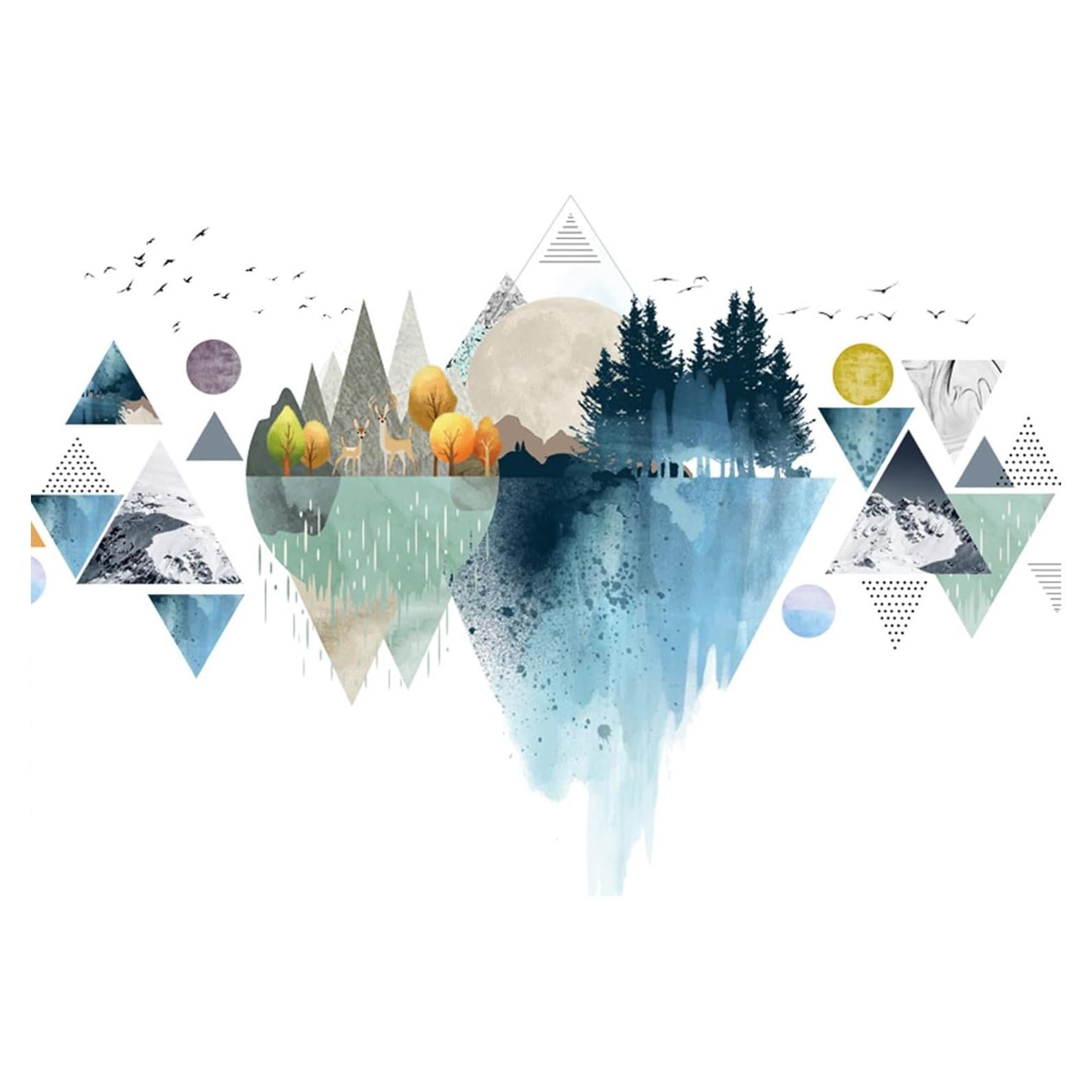 Calcomanías de Pared Geométricas Linyuhan 2 Hojas 30x90cm