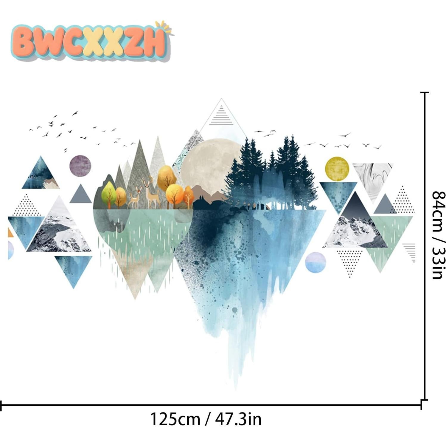 Calcomanías de Pared Geométricas Linyuhan 2 Hojas 30x90cm