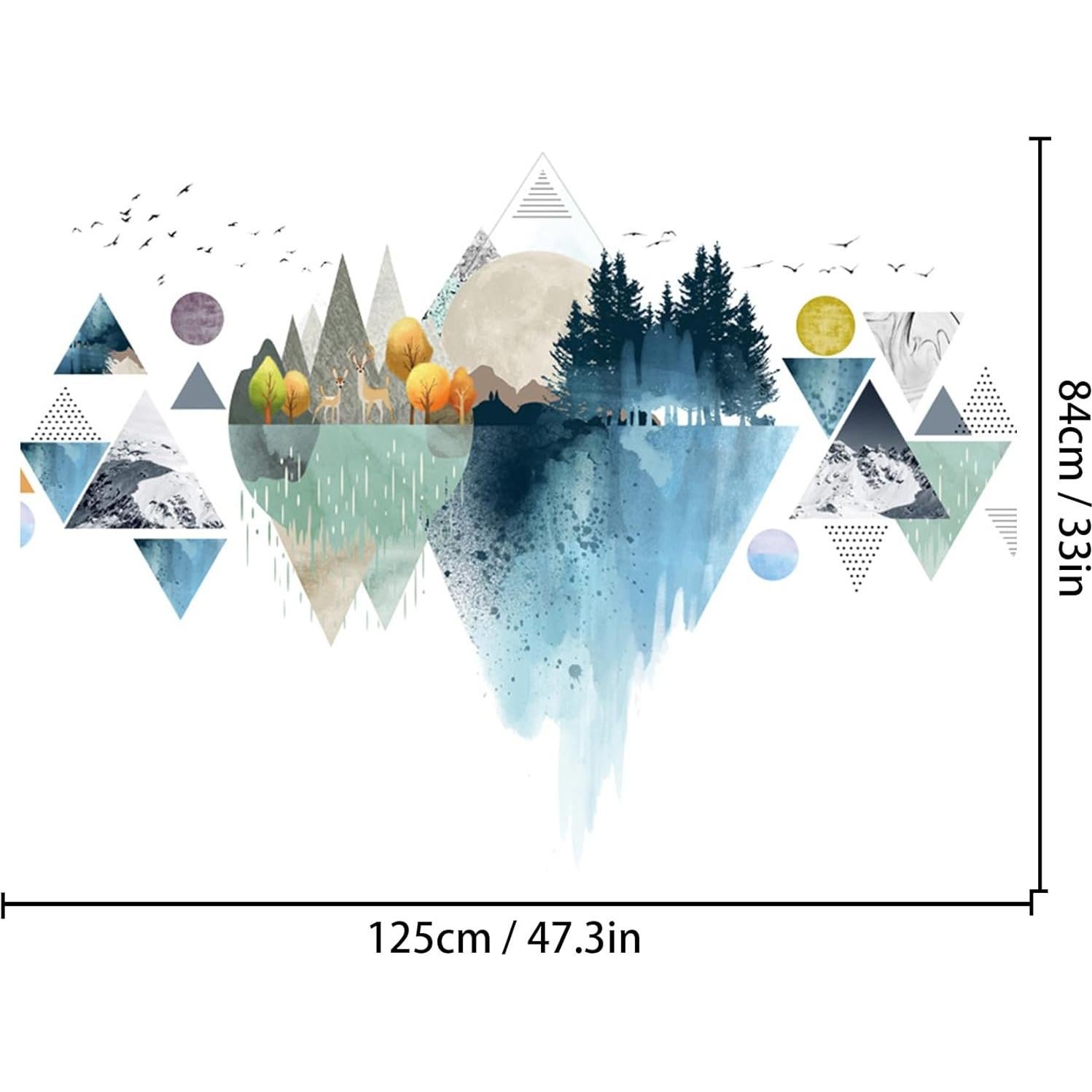 Calcomanías de Pared Geométricas Linyuhan 2 Hojas 30x90cm