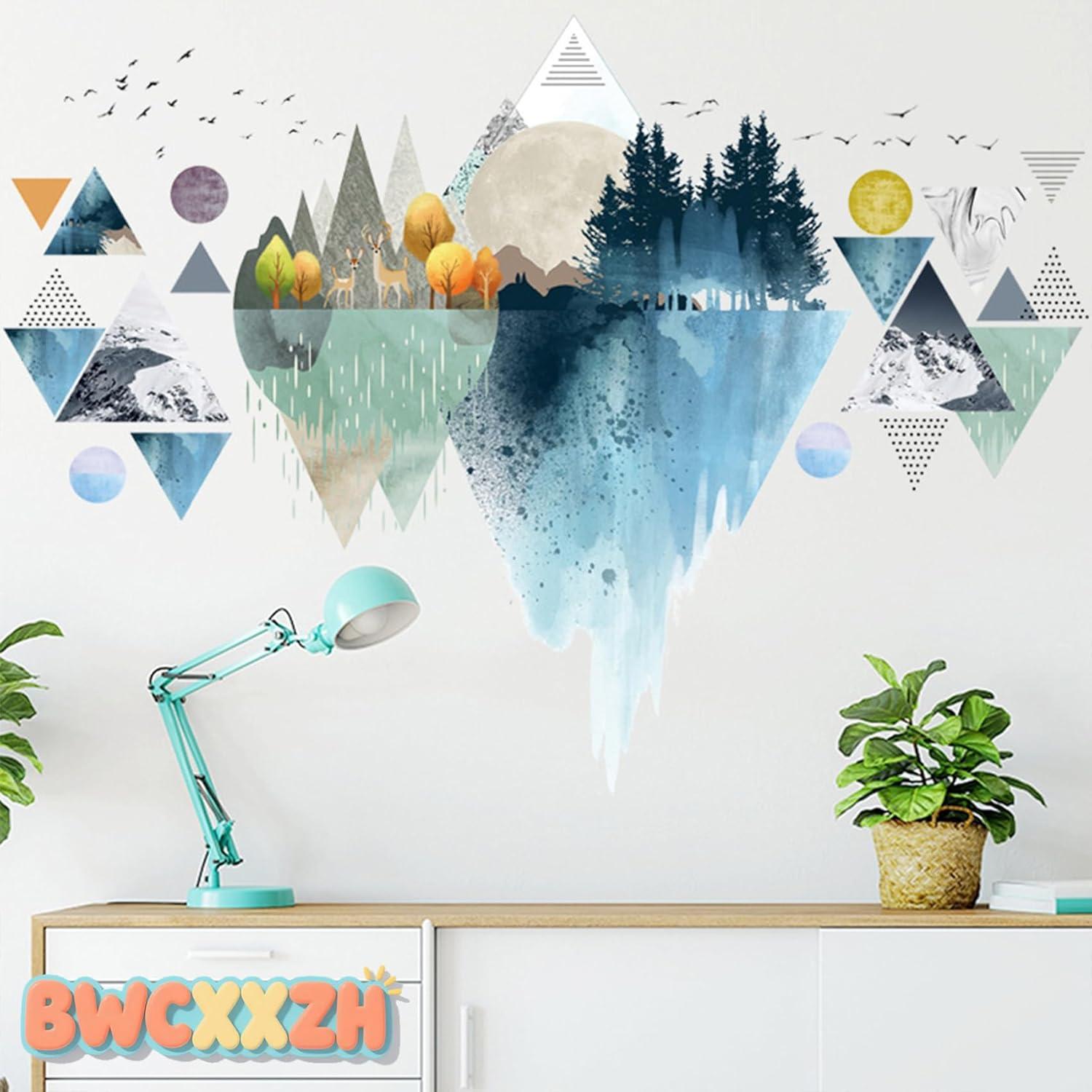 Calcomanías de Pared Geométricas Linyuhan 2 Hojas 30x90cm