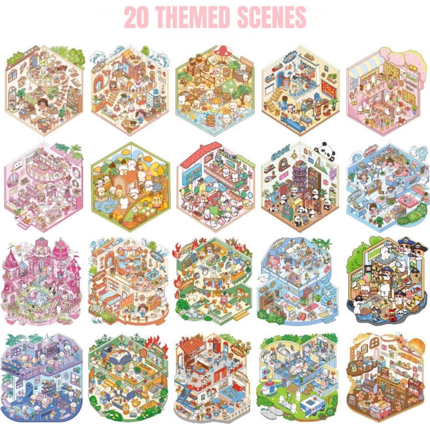 20 Juegos de Pegatinas 3D DIY Kaensc para Mini Casa