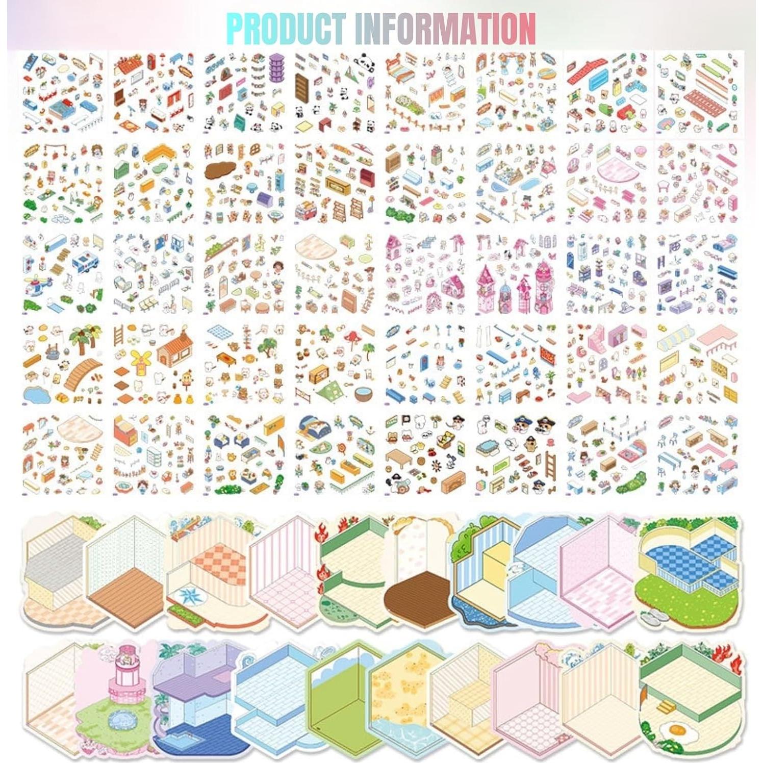 20 Juegos de Pegatinas 3D DIY Kaensc para Mini Casa