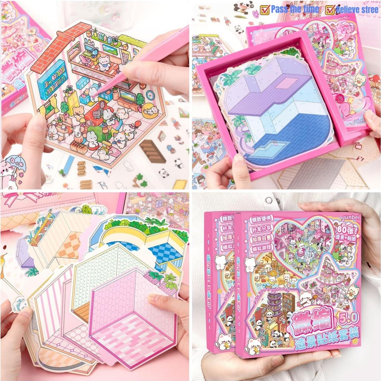 20 Juegos de Pegatinas 3D DIY Kaensc para Mini Casa