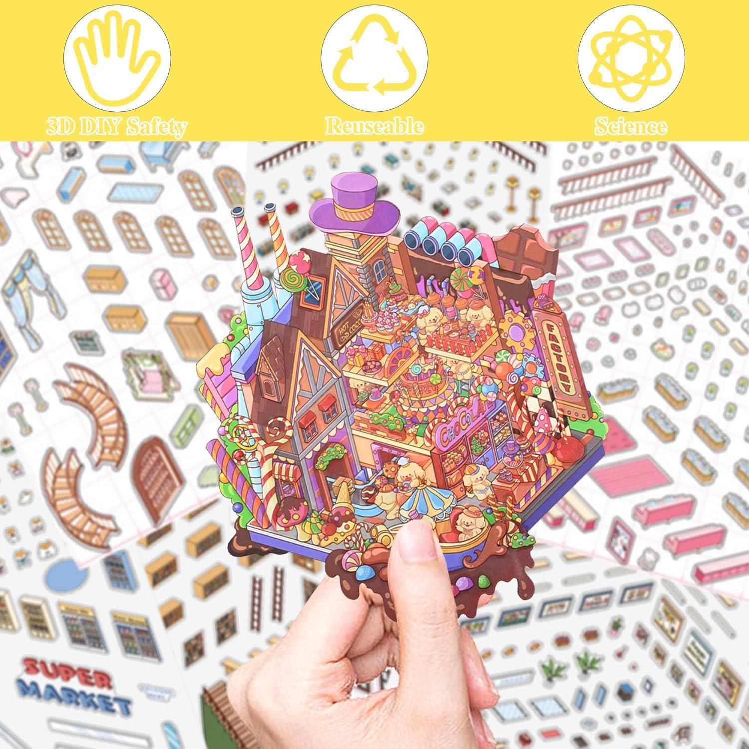 Kit de Pegatinas 3D FEMBW - 9 Escenas Creativas para Niños