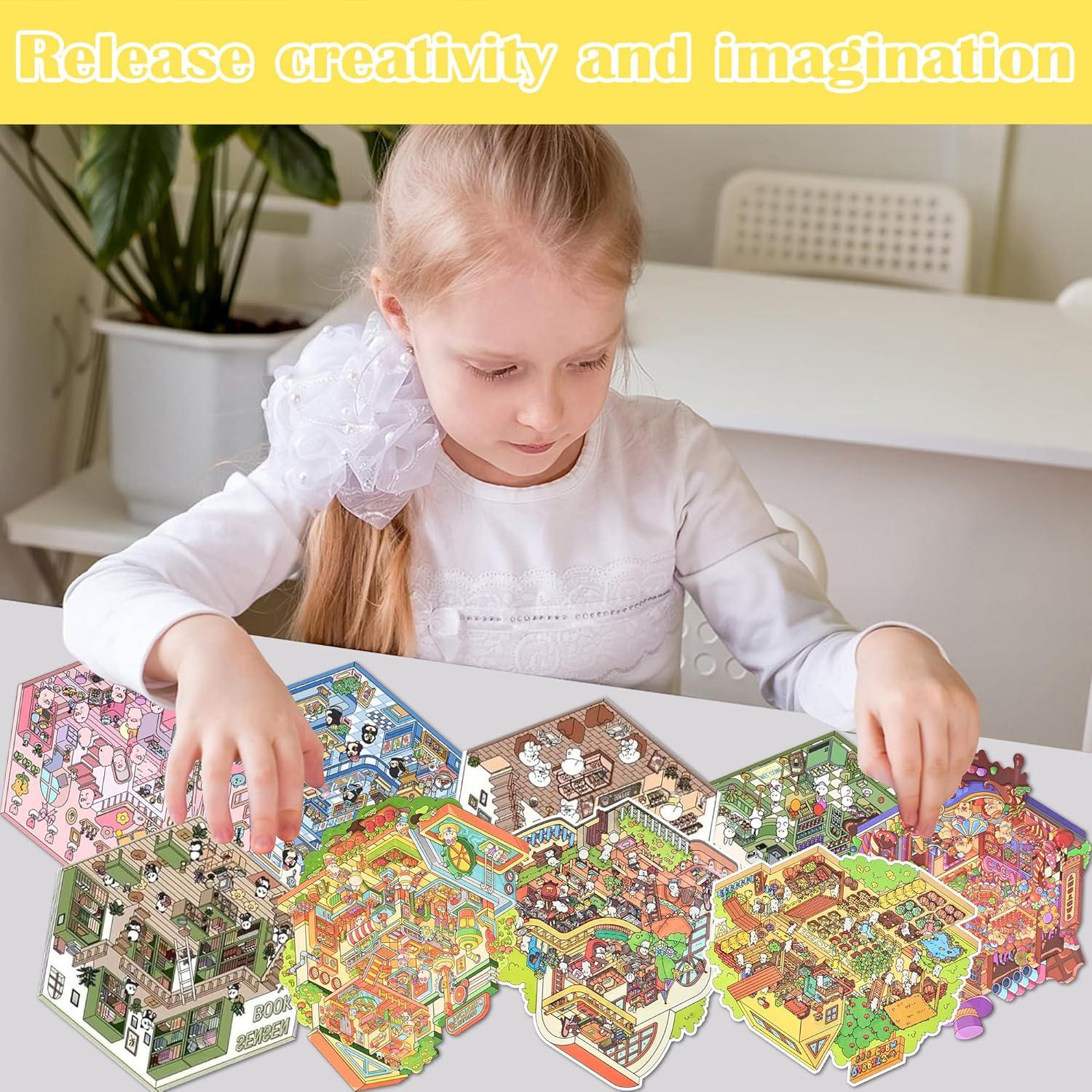 Kit de Pegatinas 3D FEMBW - 9 Escenas Creativas para Niños