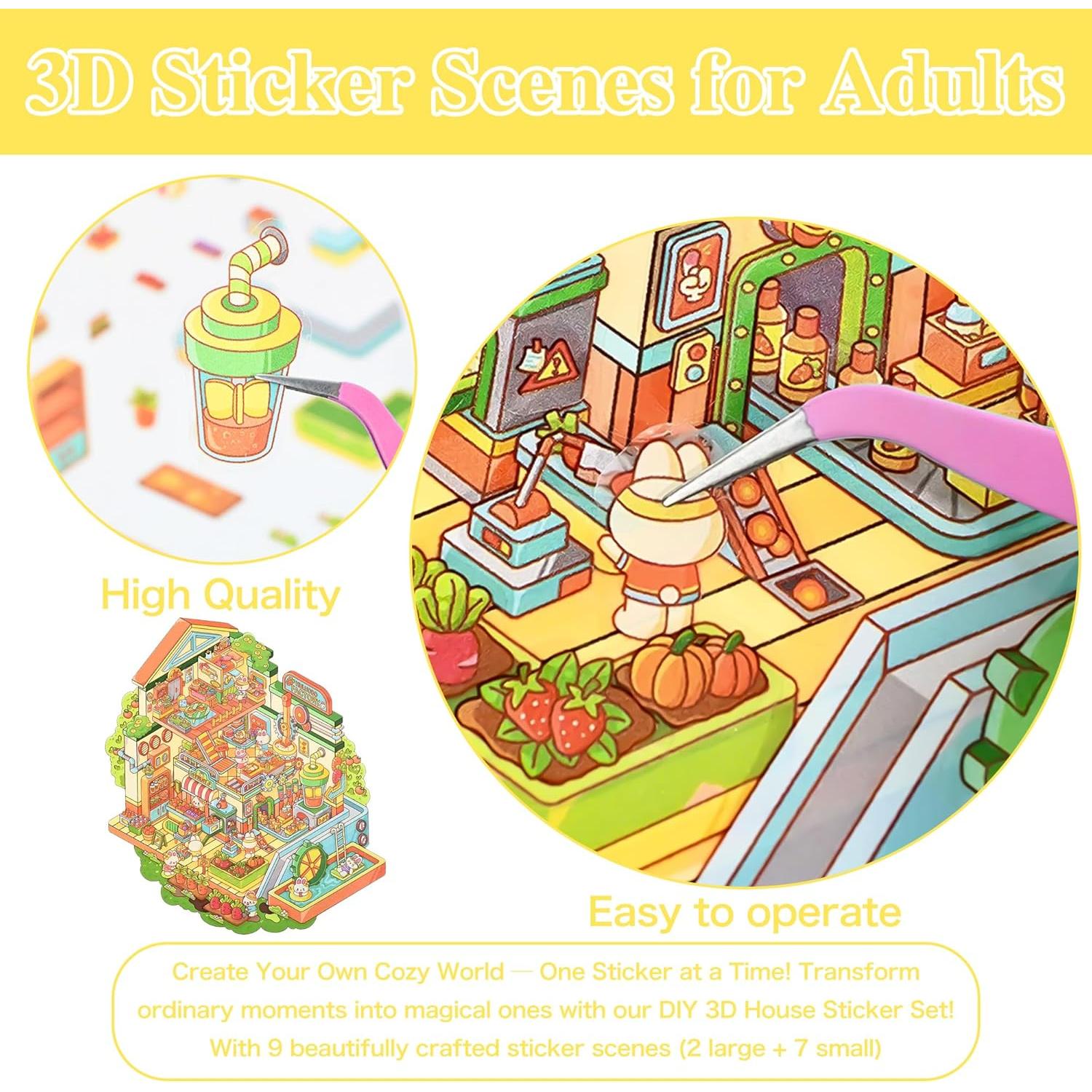 Kit de Pegatinas 3D FEMBW - 9 Escenas Creativas para Niños