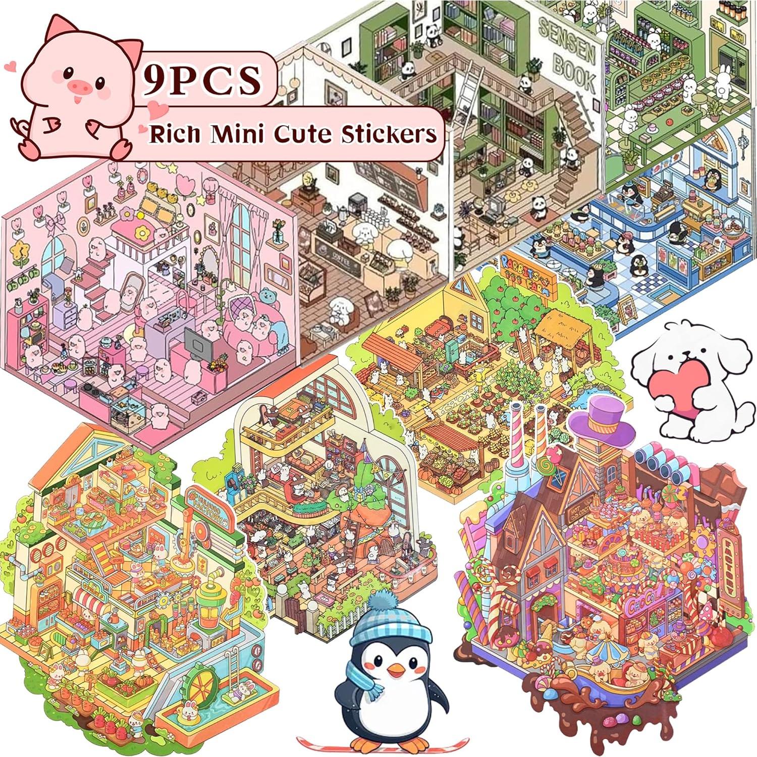 Kit de Pegatinas 3D FEMBW - 9 Escenas Creativas para Niños