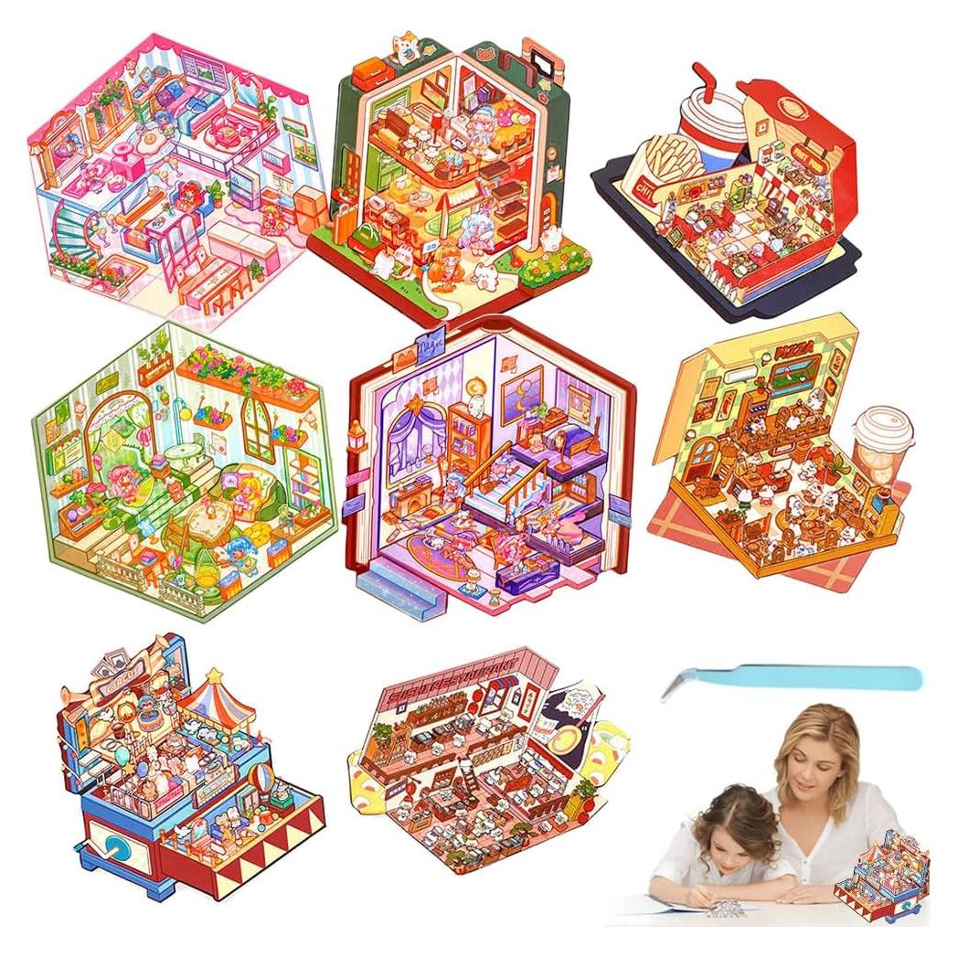 Pegatinas 3D Limvoo - 8 Temas Reutilizables para Decorar