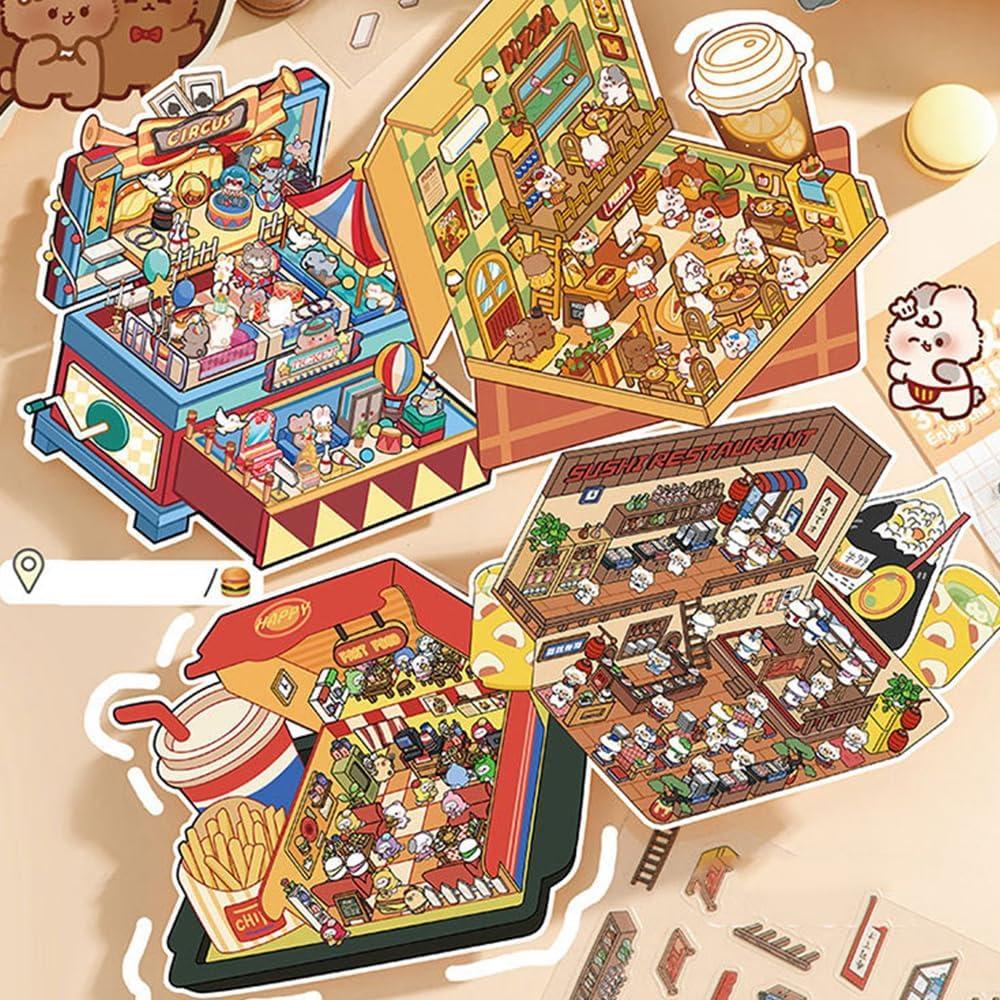 Pegatinas 3D Limvoo - 8 Temas Reutilizables para Decorar