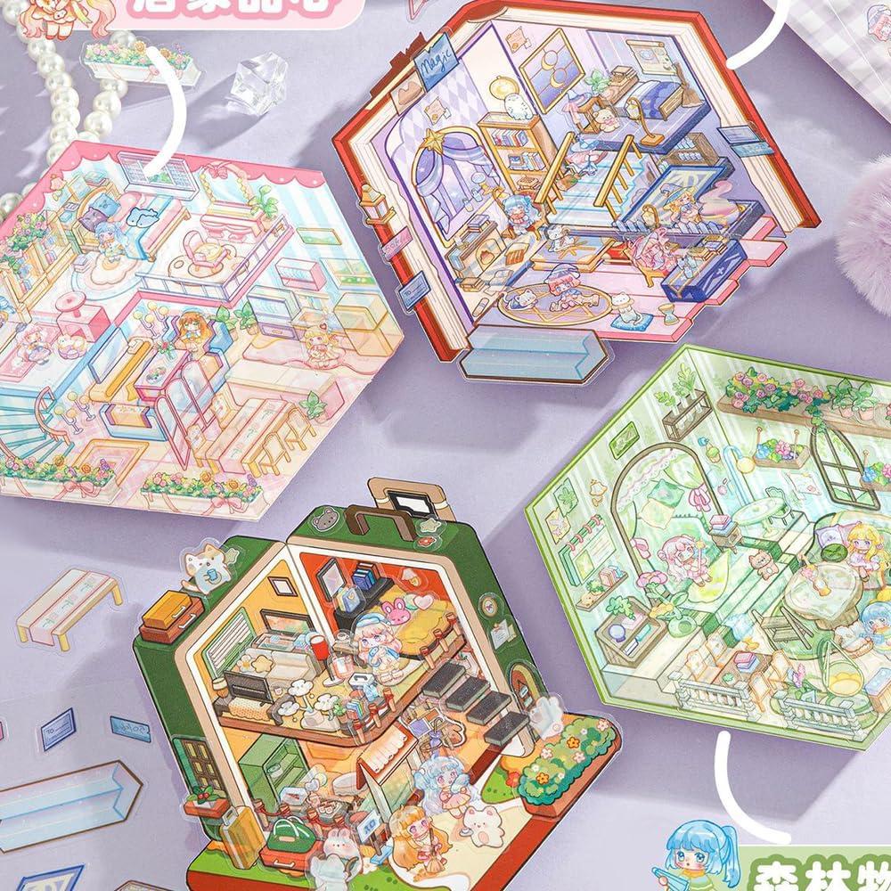 Pegatinas 3D Limvoo - 8 Temas Reutilizables para Decorar