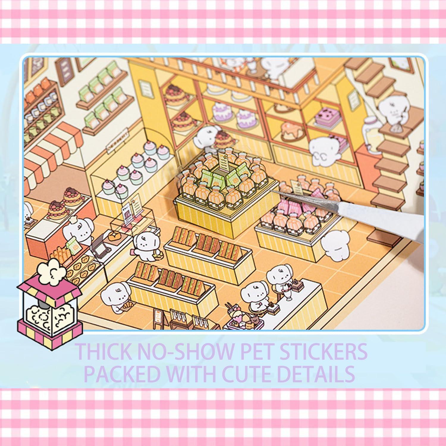 Libro de Pegatinas 3D Miniatura Feufen - 6 Escenas DIY