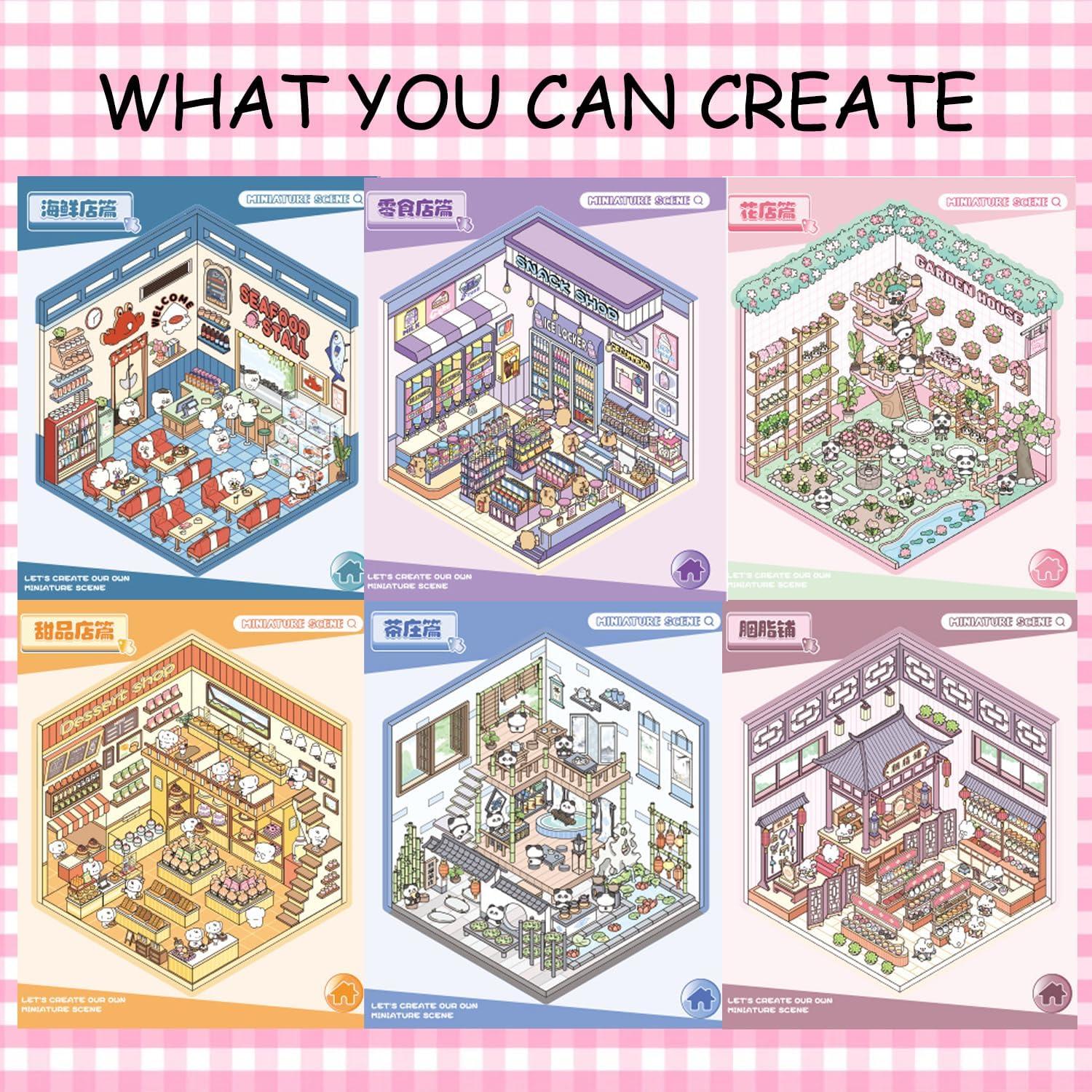 Libro de Pegatinas 3D Miniatura Feufen - 6 Escenas DIY