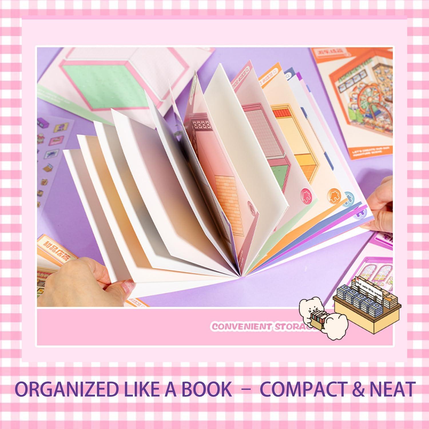 Libro de Pegatinas 3D Miniatura Feufen - 6 Escenas DIY