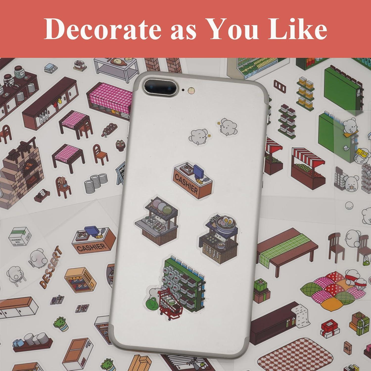 Set de Stickers 3D de Tienda nianpin - 6 Escenas Creativas