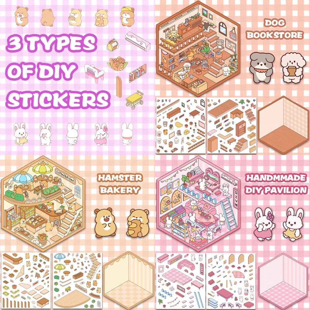 Kit de Pegatinas 3D DIY Qianshan - Escenas Miniatura 18-19-20