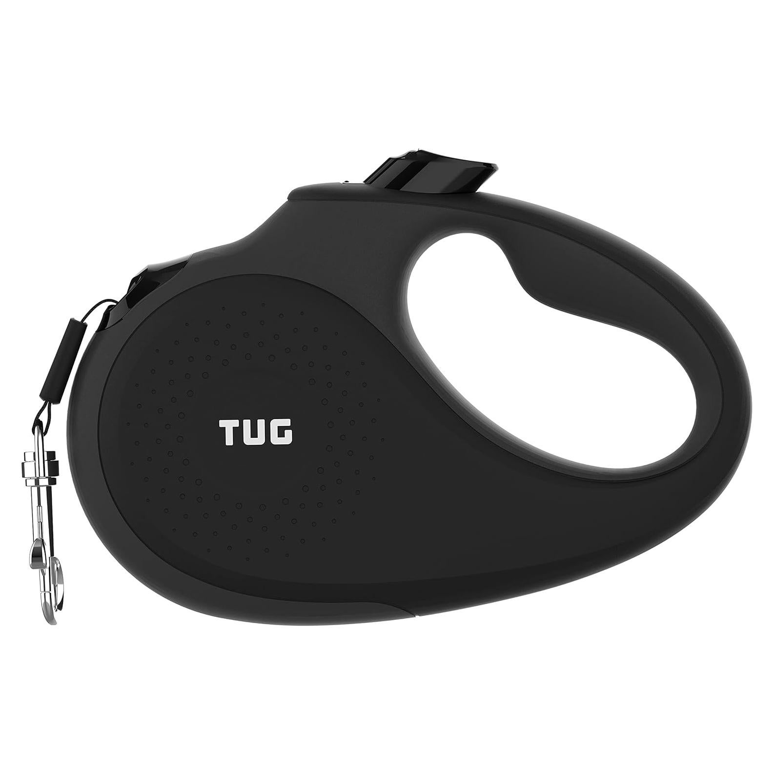 Correa Retráctil para Perros Tug 4.88 m Antideslizante Pequeña Negra/Gris