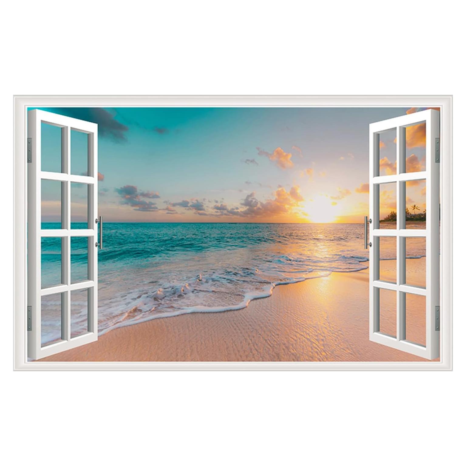 Calcomanía de Pared Erllsino Playa Oceánica 70x43 cm