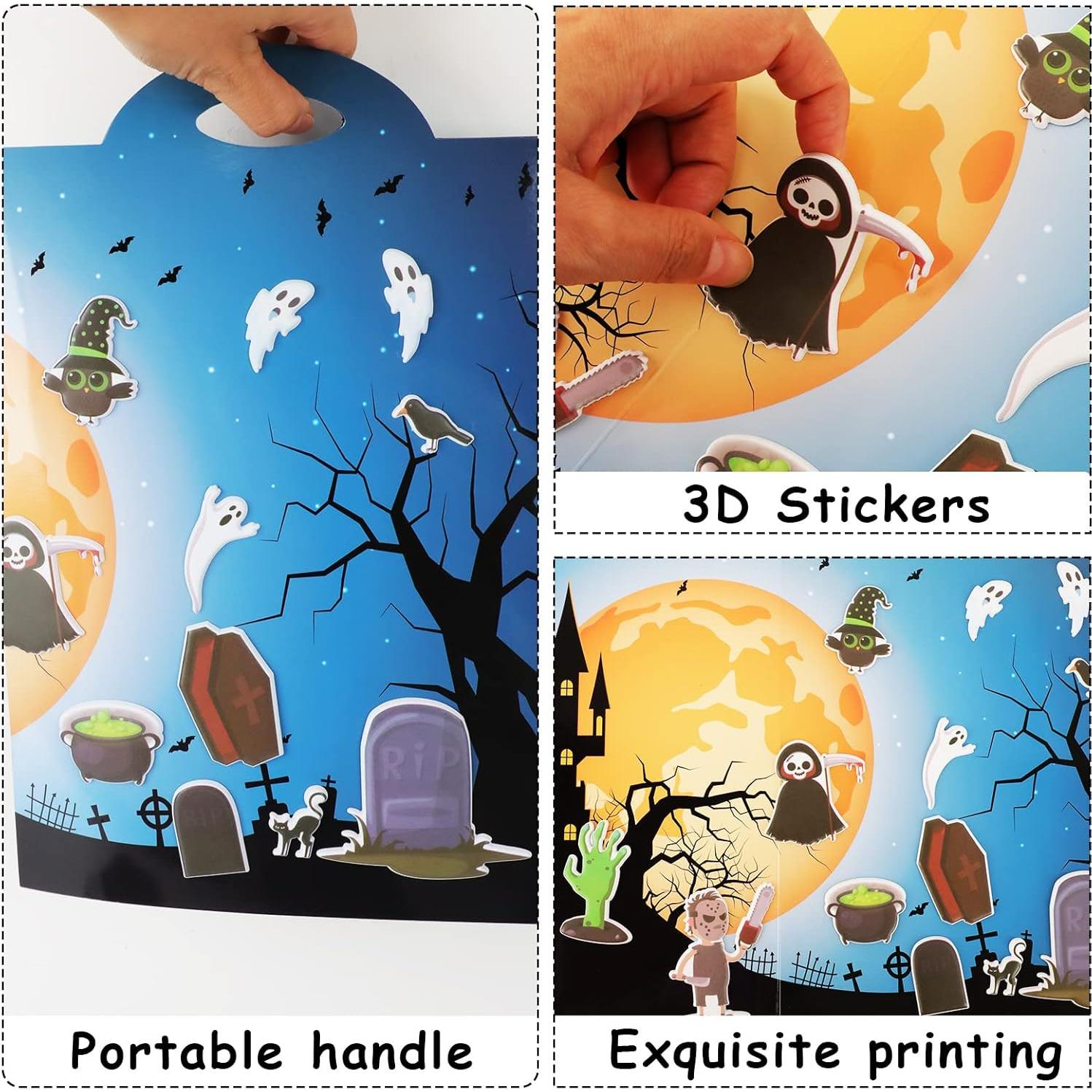 Juego de Stickers 3D Puffy Halloween WIFUNUE 100 Piezas Reutilizables