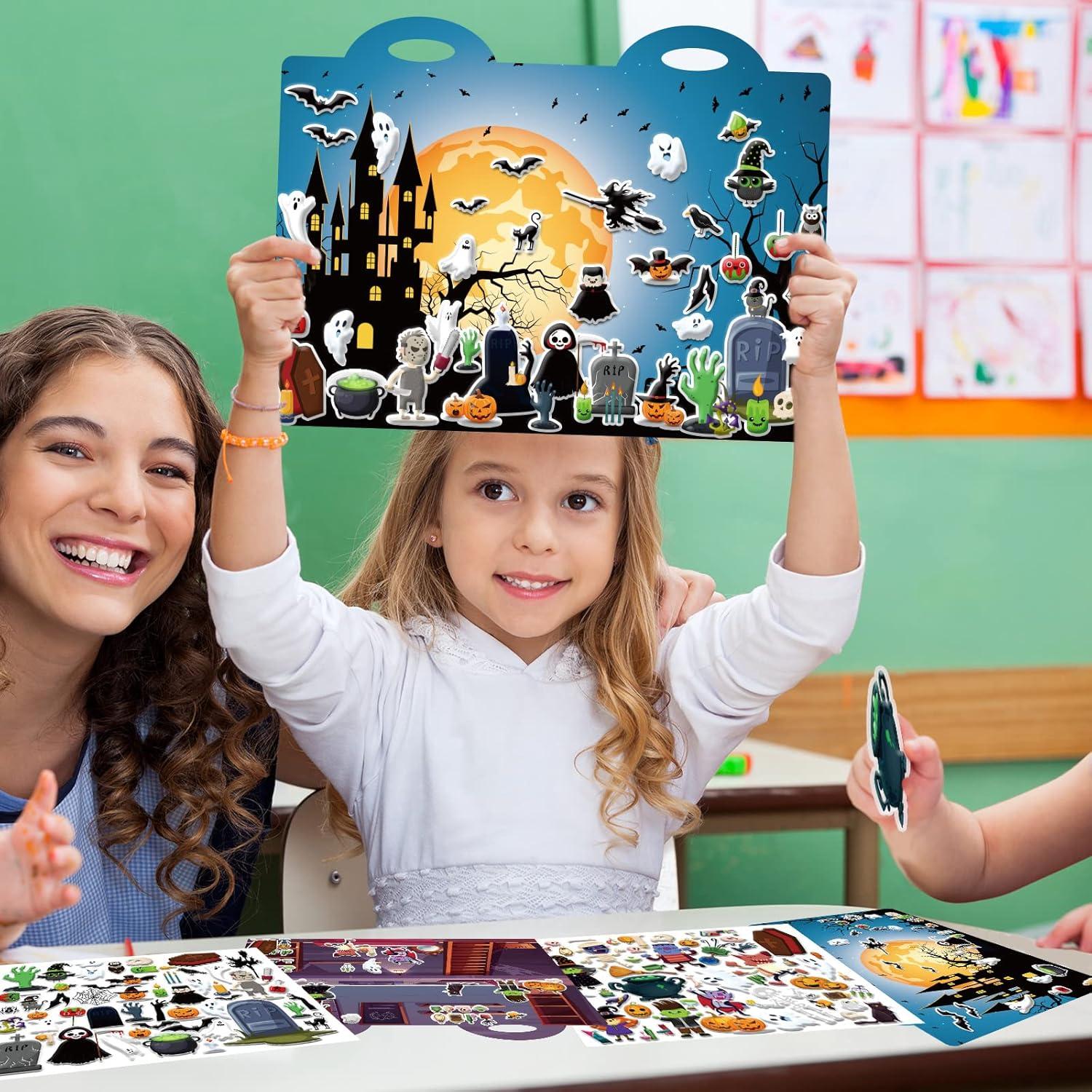 Juego de Stickers 3D Puffy Halloween WIFUNUE 100 Piezas Reutilizables