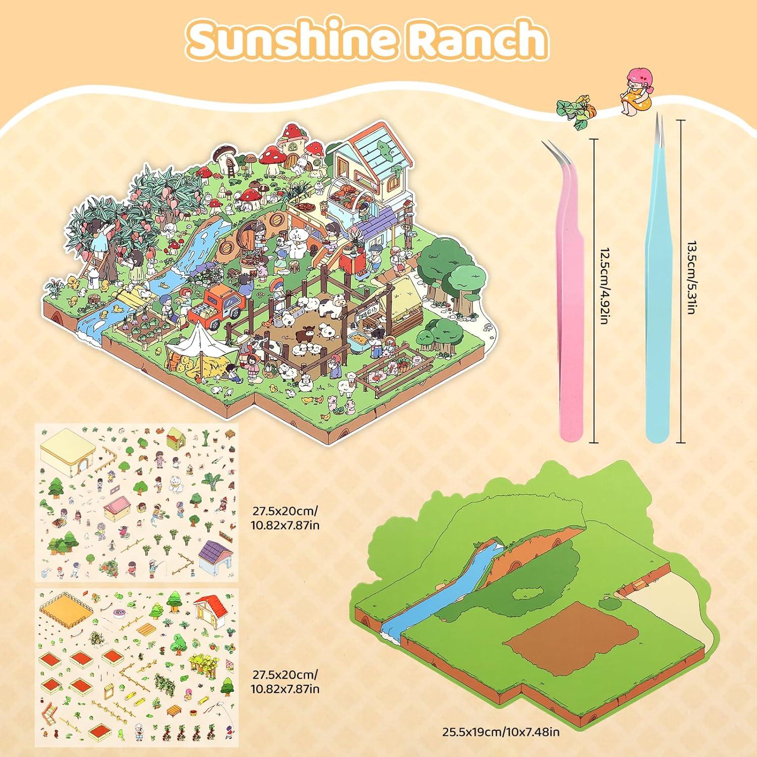 Pegatinas 3D DIY Lesmore 2 Pcs Escenas Miniatura 24x27.9 cm