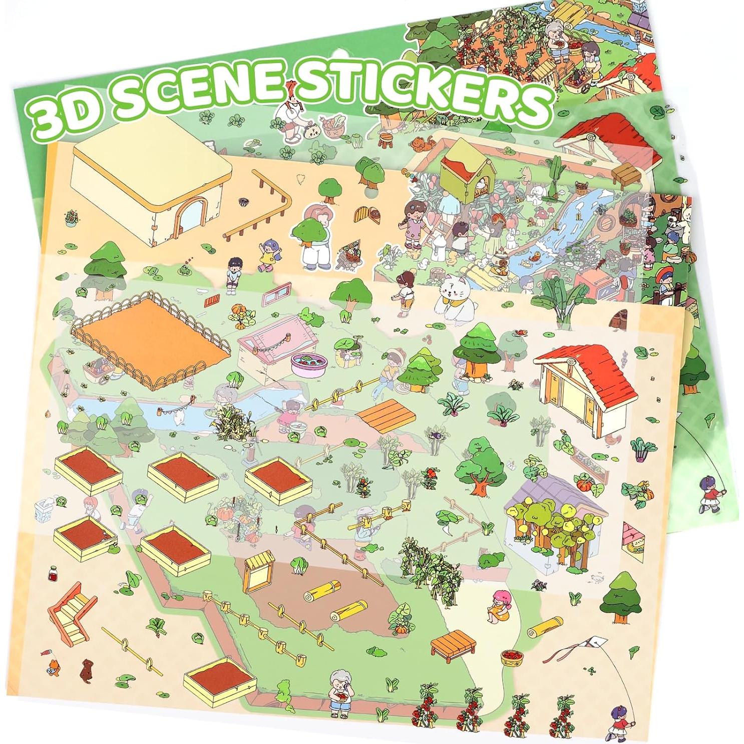 Pegatinas 3D DIY Lesmore 2 Pcs Escenas Miniatura 24x27.9 cm