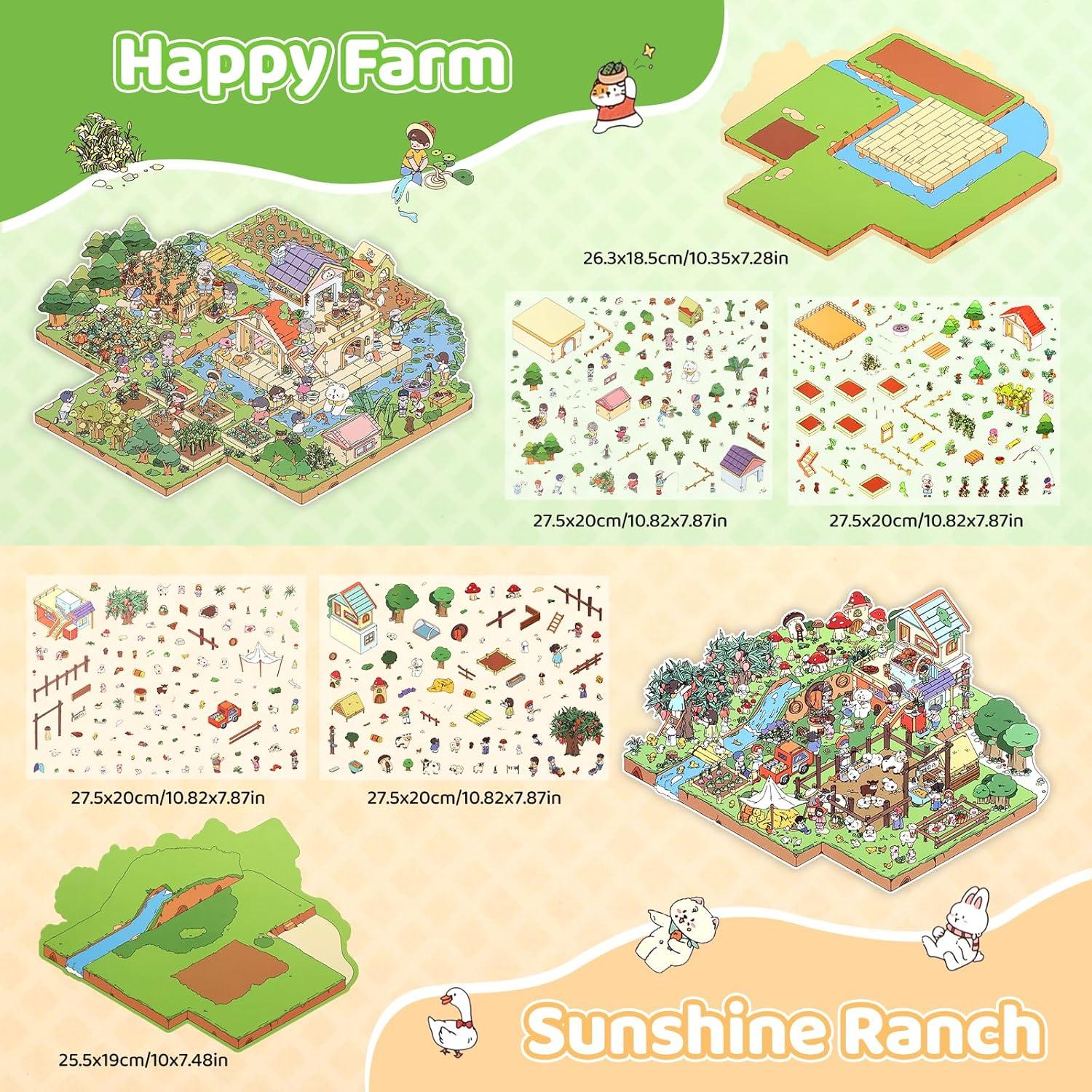 Pegatinas 3D DIY Lesmore 2 Pcs Escenas Miniatura 24x27.9 cm