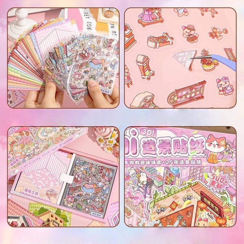 25 Conjuntos de Pegatinas 3D DIY Kaensc para Aliviar Estrés