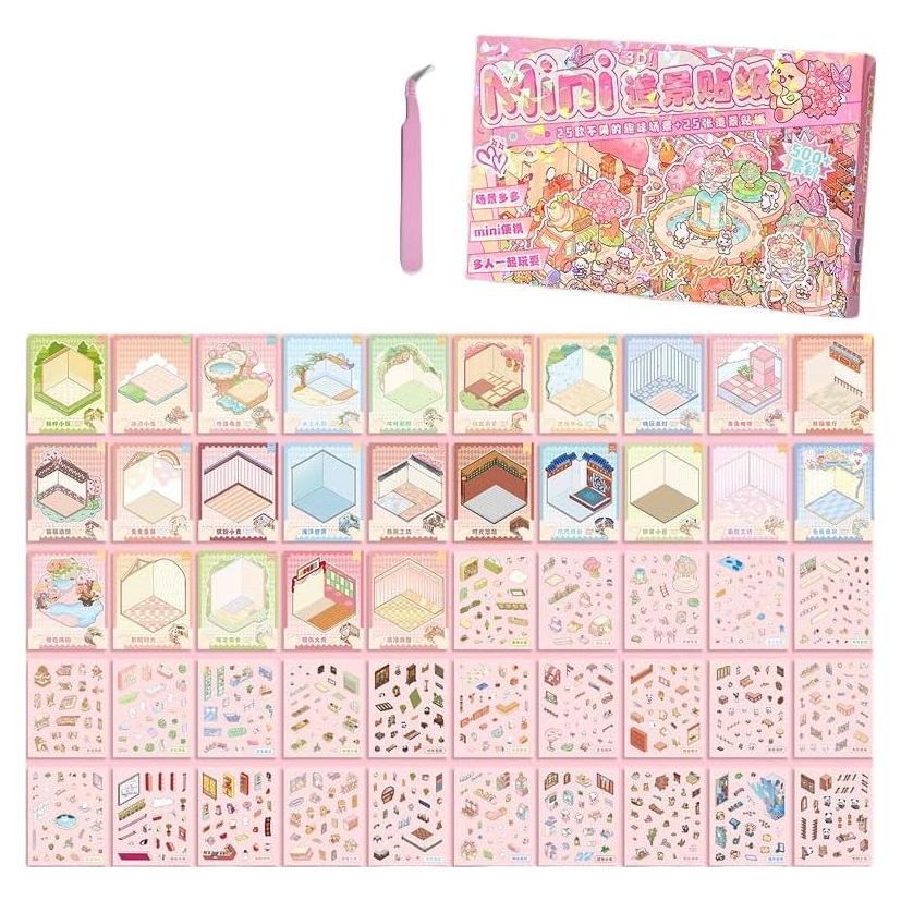 25 Juegos de Pegatinas 3D DIY de Casa con Pinzas - Alivio Estrés