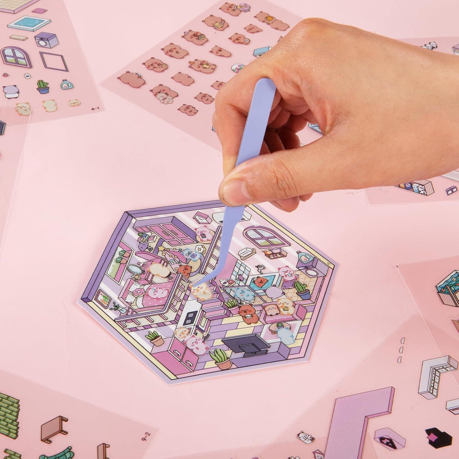 Pegatinas 3D VAIOZXE para Crear Escenas de Casa Kawaii - 6 Unidades