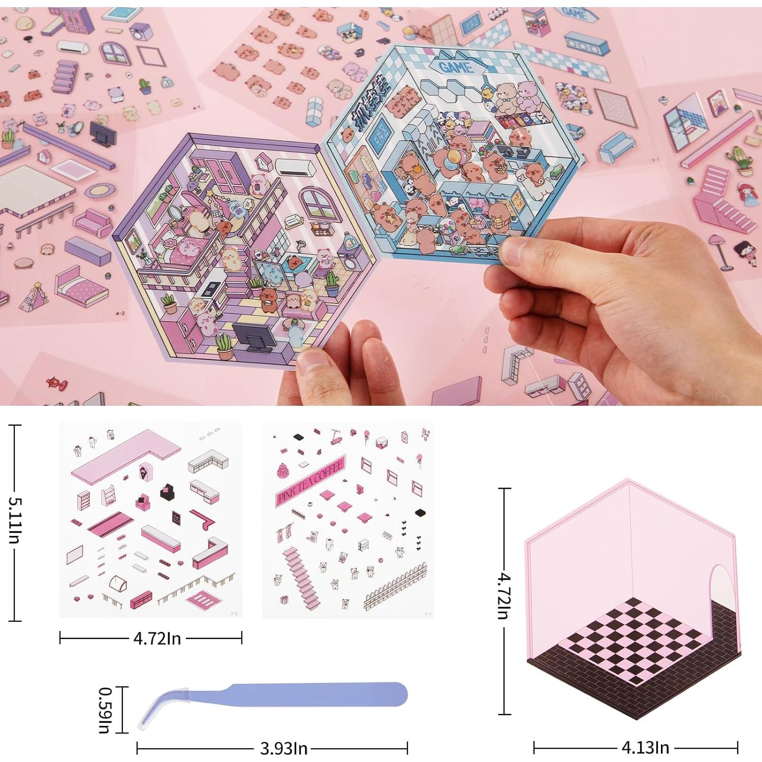 Pegatinas 3D VAIOZXE para Crear Escenas de Casa Kawaii - 6 Unidades