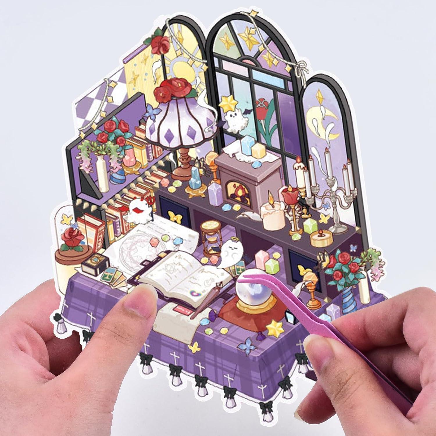 4 Juegos de Etiquetas DIY 3D Vintage BROVITI para Mini Habitaciones