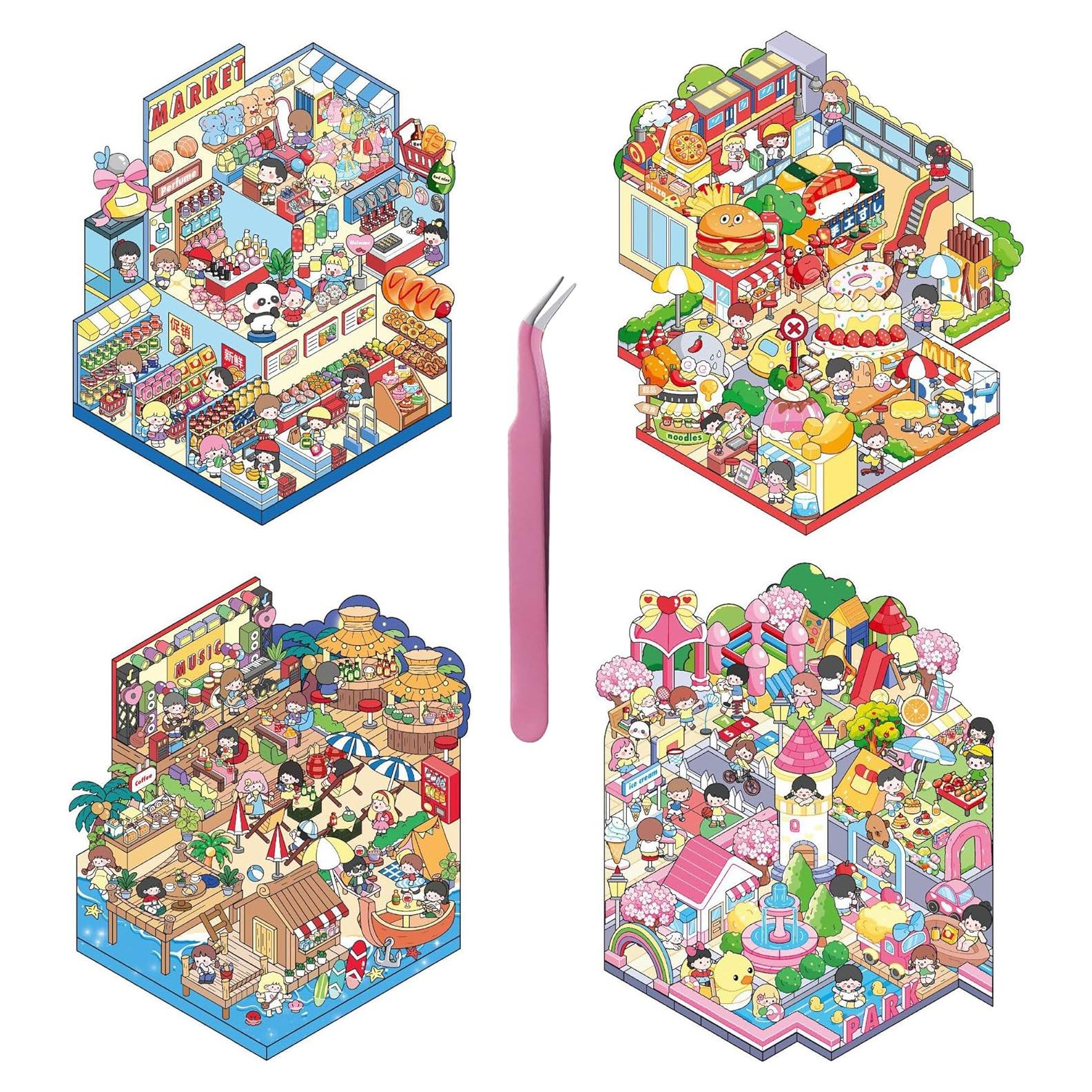 4 Juegos de Pegatinas 3D UoYYelly para Alivio del Estrés