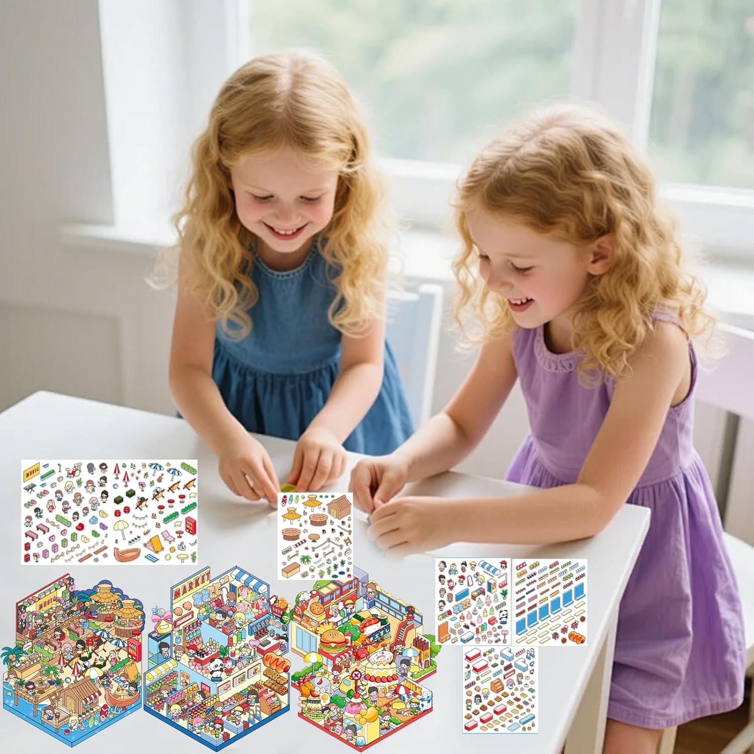 4 Juegos de Pegatinas 3D UoYYelly para Alivio del Estrés