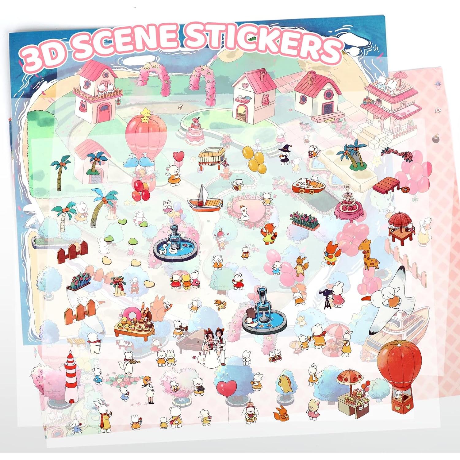 Pegatinas 3D DIY Lesmore para Crear Casa Romántica 35.88x25.4cm