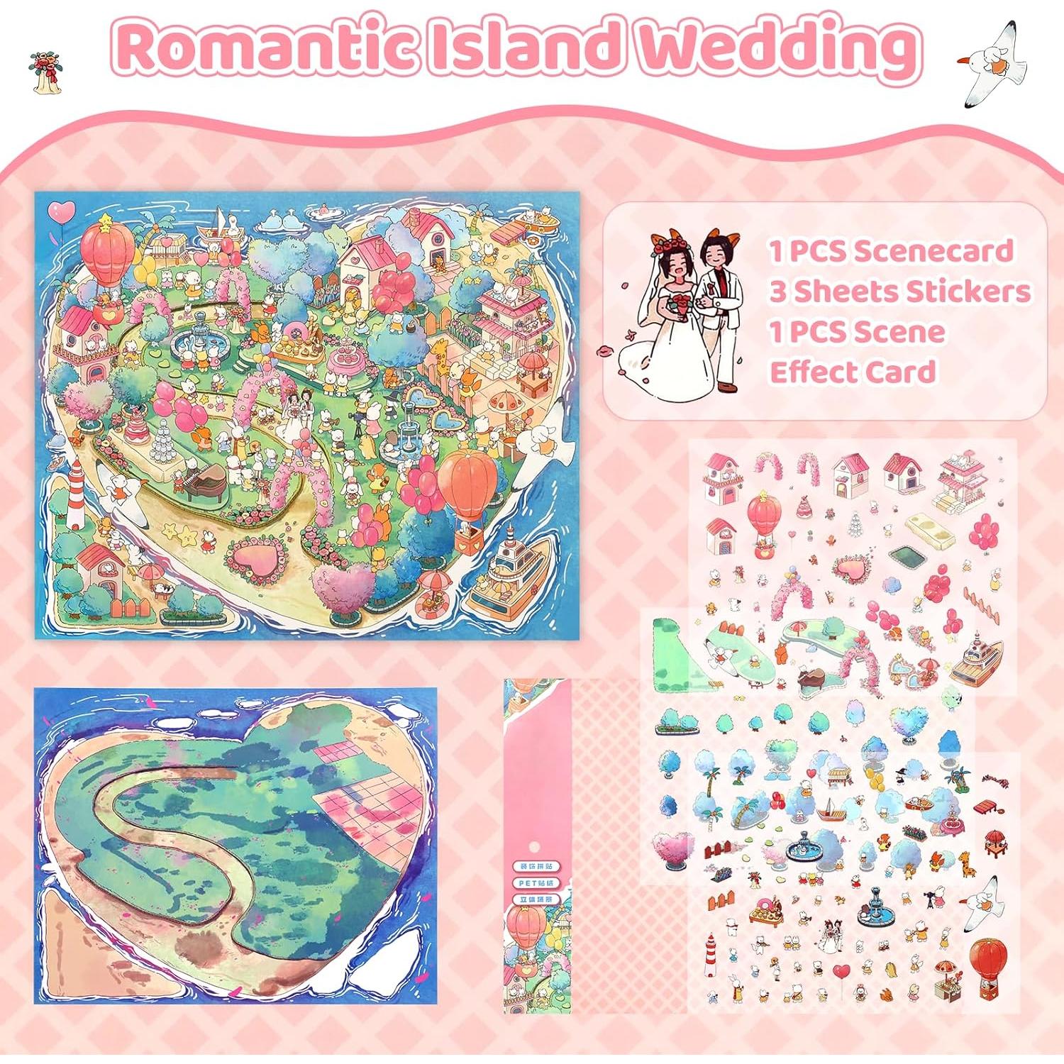 Pegatinas 3D DIY Lesmore para Crear Casa Romántica 35.88x25.4cm