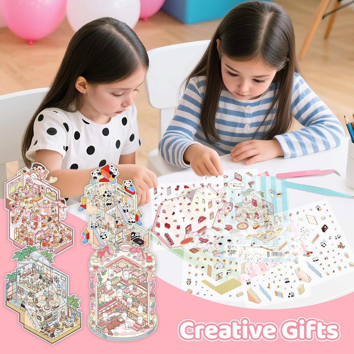 Pegatinas 3D DIY Lesmore - 4 Pcs Escenas Miniatura 28.5x19.5cm