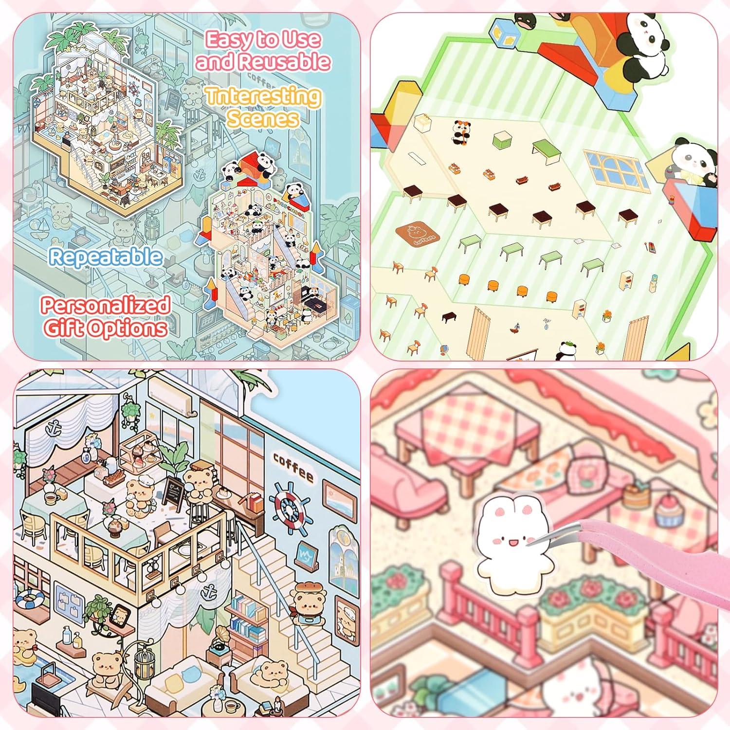 Pegatinas 3D DIY Lesmore - 4 Pcs Escenas Miniatura 28.5x19.5cm