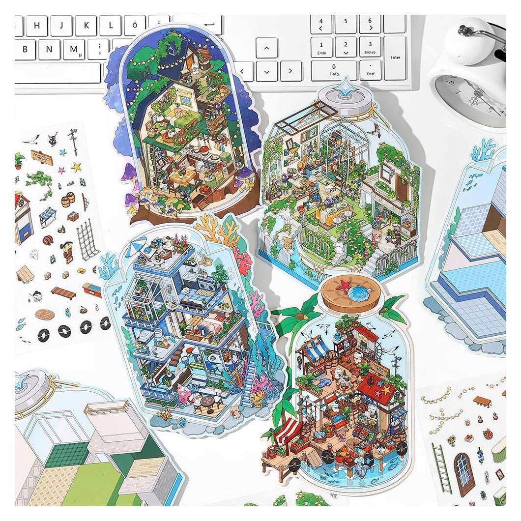 4 Sets de Pegatinas 3D UoYYelly para Alivio del Estrés DIY